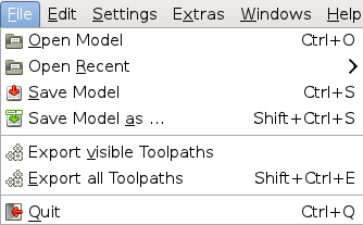 Screenshot of the File Menu