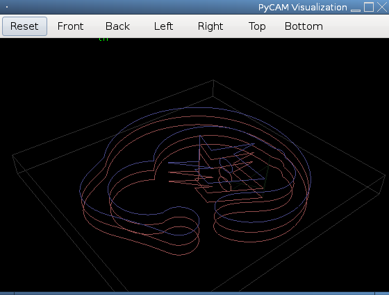 Screenshot of 3D view showing engraving strategy