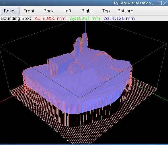 Screenshot of Finishing Operation 3D View