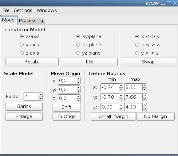 Screenshot of the Model Operations